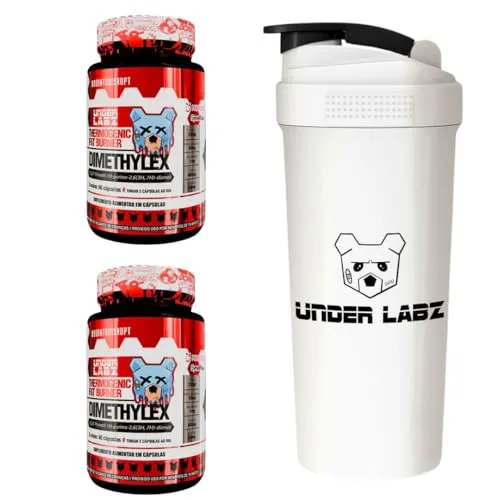Under Labz Combo De Suplementos - Termognico Dimethylex 60 Caps C/ Burn Matrix + Coqueteleira Oficial - Para Fitness E Esportes